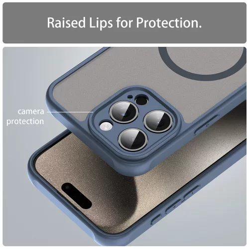 Techsuit - HaloFrost II MagSafe tok - iPhone 15 Pro Max - Sötétkék