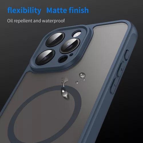 Techsuit - HaloFrost II MagSafe tok - iPhone 15 Pro Max - Sötétkék