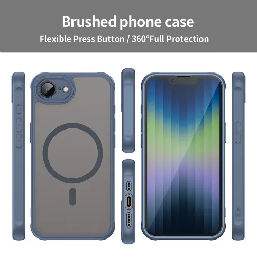 Techsuit - HaloFrost II MagSafe tok - iPhone 16e / iPhone 17e - Sötétkék