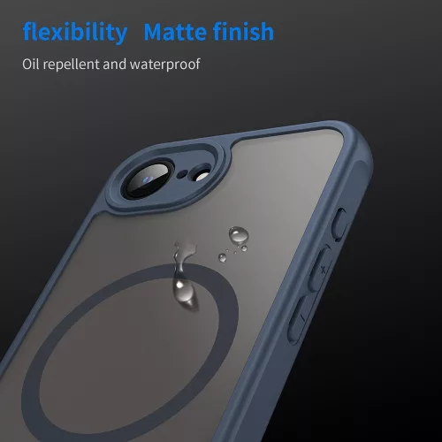 Techsuit - HaloFrost II MagSafe tok - iPhone 16e / iPhone 17e - Sötétkék