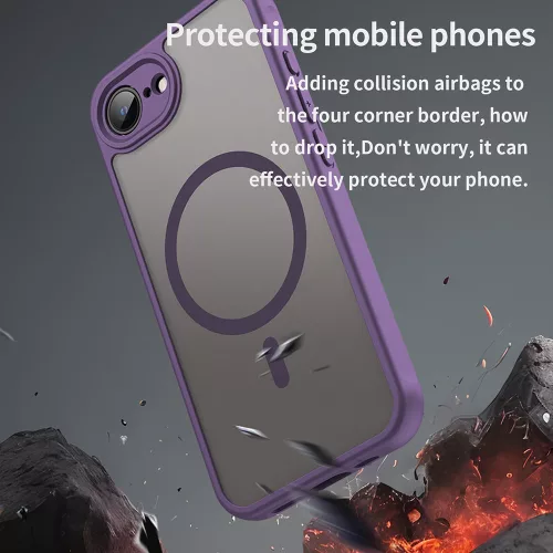 Techsuit - HaloFrost II MagSafe tok - iPhone 16e / iPhone 17e - Lila