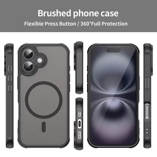 Techsuit - HaloFrost II MagSafe tok - iPhone 16 Plus - Fekete