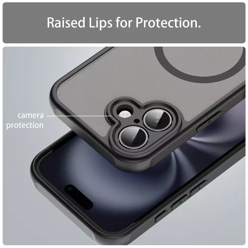 Techsuit - HaloFrost II MagSafe tok - iPhone 16 Plus - Fekete