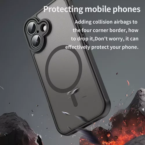 Techsuit - HaloFrost II MagSafe tok - iPhone 16 Plus - Fekete