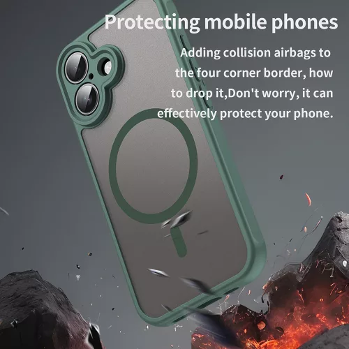 Techsuit - HaloFrost II MagSafe tok - iPhone 16 Plus - Zöld