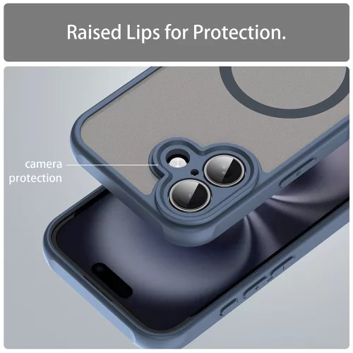 Techsuit - HaloFrost II MagSafe tok - iPhone 16 Plus - Sötétkék