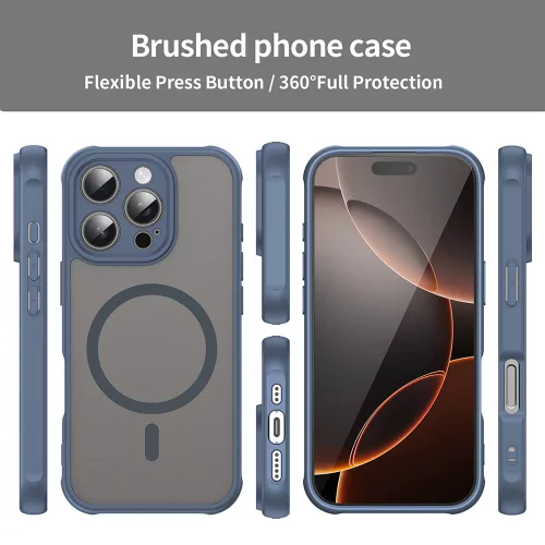 Techsuit - HaloFrost II MagSafe tok - iPhone 16 Pro - Sötétkék