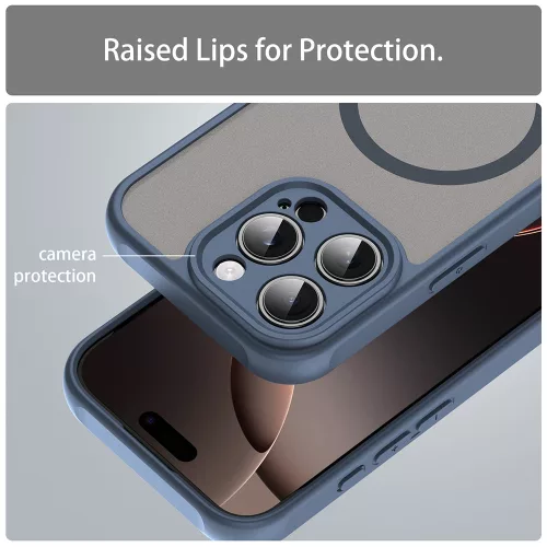 Techsuit - HaloFrost II MagSafe tok - iPhone 16 Pro - Sötétkék