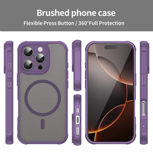 Techsuit - HaloFrost II MagSafe tok - iPhone 16 Pro - Lila