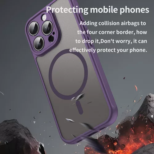 Techsuit - HaloFrost II MagSafe tok - iPhone 16 Pro - Lila