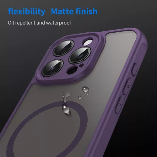 Techsuit - HaloFrost II MagSafe tok - iPhone 16 Pro - Lila