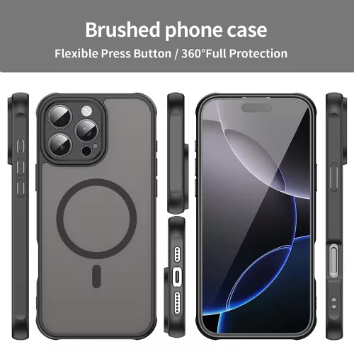 Techsuit - HaloFrost II MagSafe tok - iPhone 16 Pro Max - Fekete