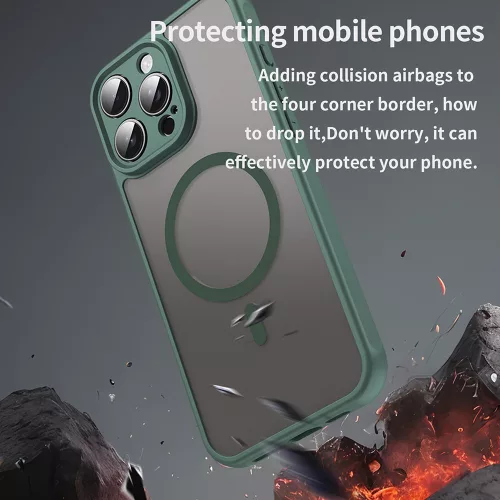Techsuit - HaloFrost II MagSafe tok - iPhone 16 Pro Max - Zöld