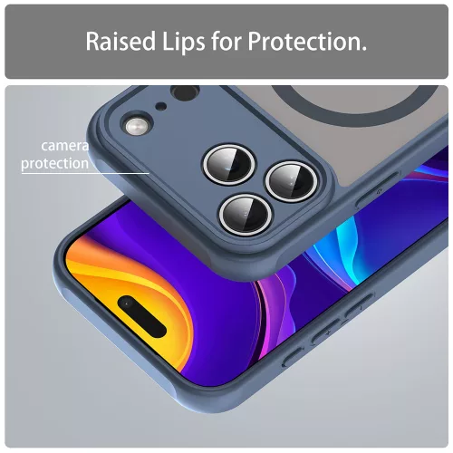 Techsuit - HaloFrost II MagSafe tok - iPhone 17 Pro - Sötétkék