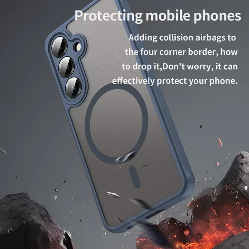 Techsuit - HaloFrost II MagSafe tok - Samsung Galaxy S24 Plus / S25 Plus - Sötétkék