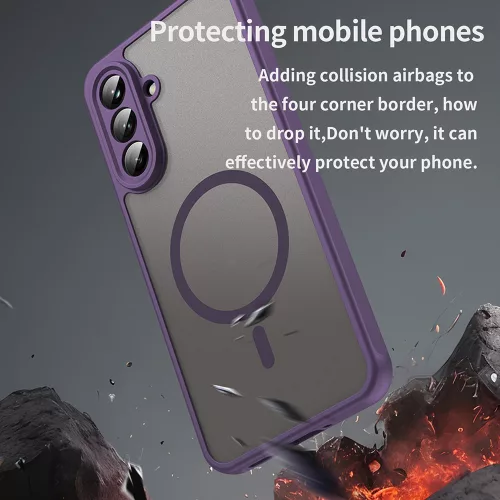 Techsuit - HaloFrost II MagSafe tok - Samsung Galaxy A56 5G - Lila