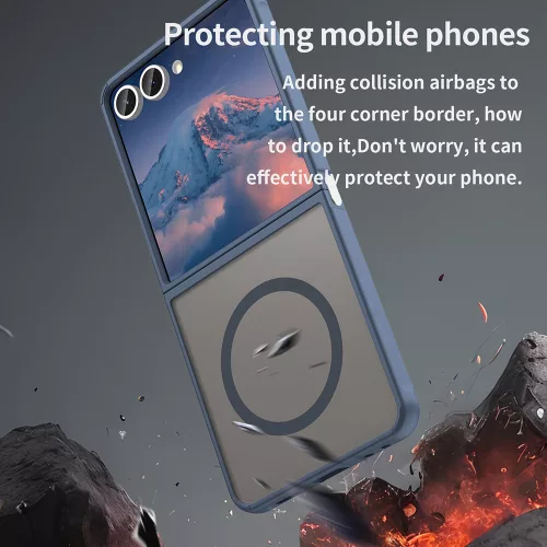 Techsuit - HaloFrost II MagSafe tok - Samsung Galaxy Z Flip7 - Sötétkék