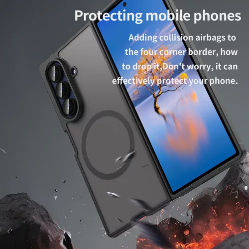 Techsuit - HaloFrost II MagSafe tok - Samsung Galaxy Z Fold7 - Fekete