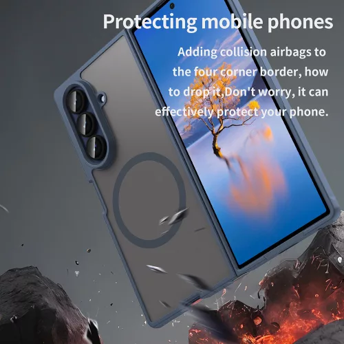 Techsuit - HaloFrost II MagSafe tok - Samsung Galaxy Z Fold7 - Sötétkék