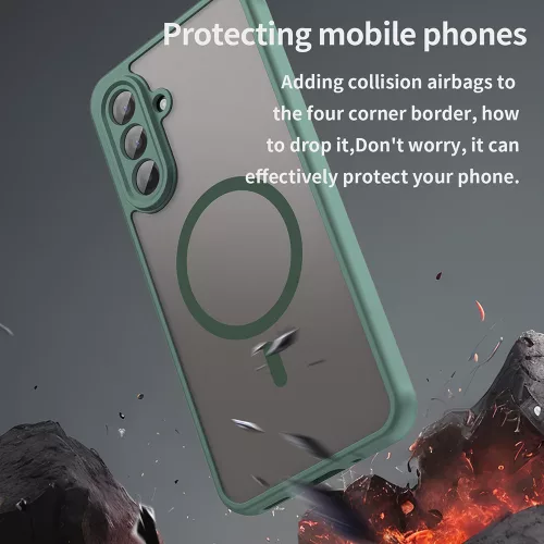 Techsuit - HaloFrost II MagSafe tok - Samsung Galaxy A17 5G / A17 4G - Zöld