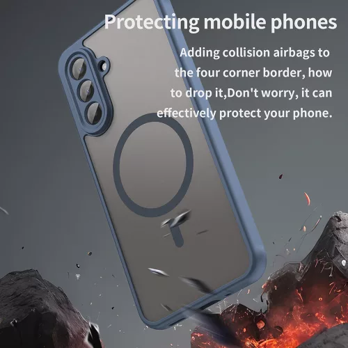 Techsuit - HaloFrost II MagSafe tok - Samsung Galaxy A17 5G / A17 4G - Sötétkék