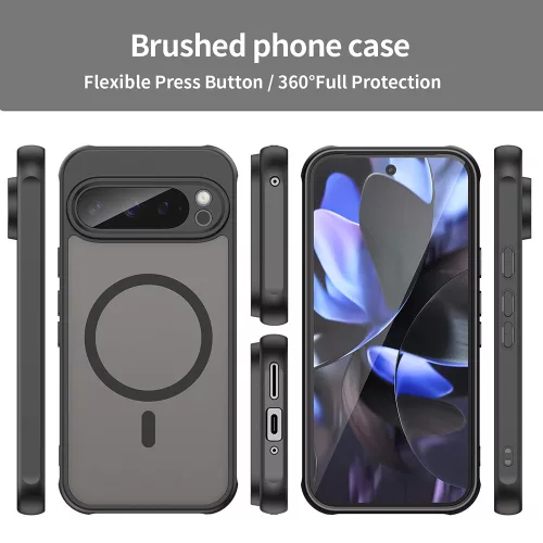 Techsuit - HaloFrost II MagSafe tok - Google Pixel 9 Pro - Fekete