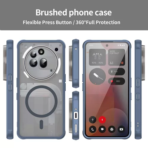 Techsuit - HaloFrost II MagSafe tok - Nothing Phone (3a) Pro - Sötétkék