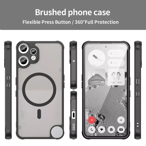 Techsuit - HaloFrost II MagSafe tok - Nothing CMF Phone 2 Pro - Fekete