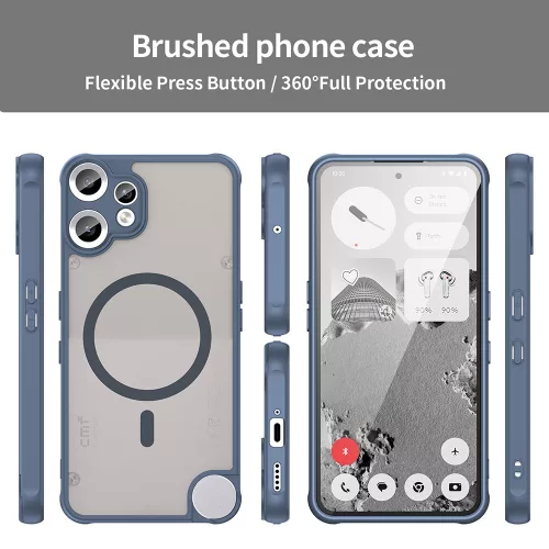 Techsuit - HaloFrost II MagSafe tok - Nothing CMF Phone 2 Pro - Sötétkék