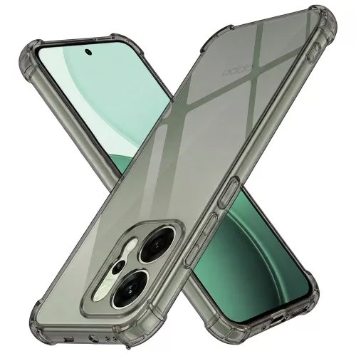 Techsuit - Shockproof Átlátszó Ütésálló Szilikon tok - Oppo Reno14 - Átlátszó fekete