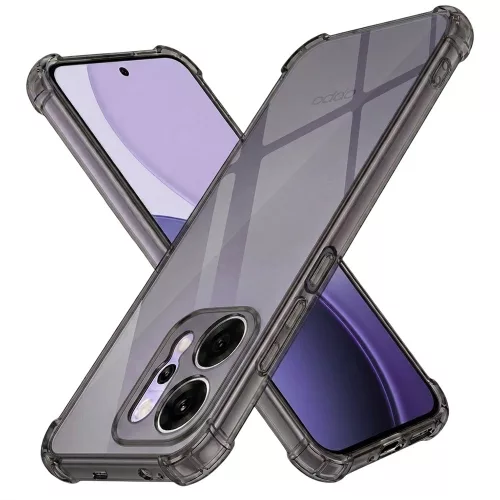 Techsuit - Shockproof Átlátszó Ütésálló Szilikon tok - Oppo Reno14 Pro - Átlátszó fekete