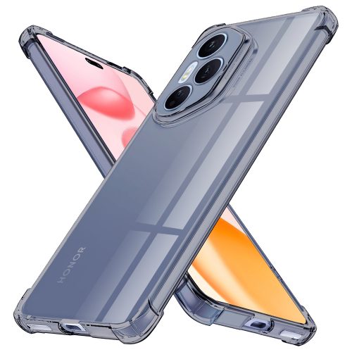 Techsuit - Shockproof Átlátszó Ütésálló Szilikon tok - Honor 400 Pro - Átlátszó fekete