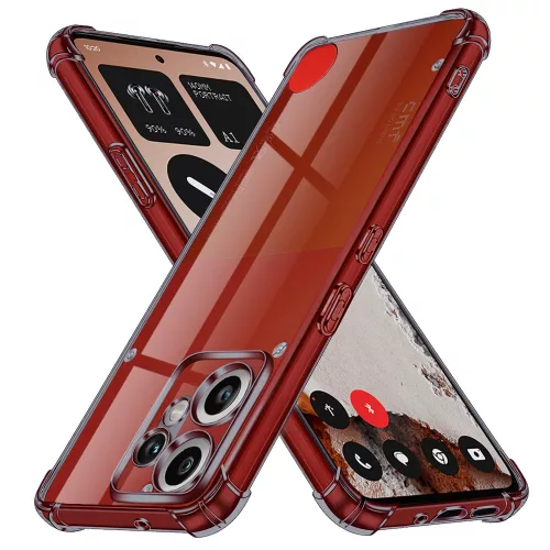 Techsuit - Shockproof Átlátszó Ütésálló Szilikon tok - Nothing CMF Phone 2 Pro - Átlátszó fekete