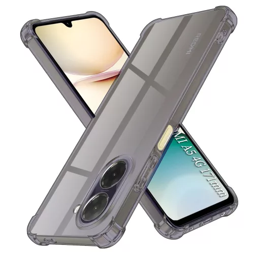 Techsuit - Shockproof Átlátszó Ütésálló Szilikon tok - Xiaomi Redmi A5 4G (Standard) - Átlátszó fekete