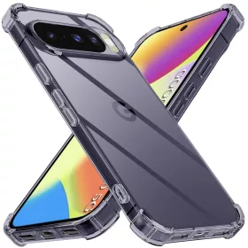   Techsuit - Shockproof Átlátszó Ütésálló Szilikon tok - Google Pixel 10 / 10 Pro - Átlátszó fekete
