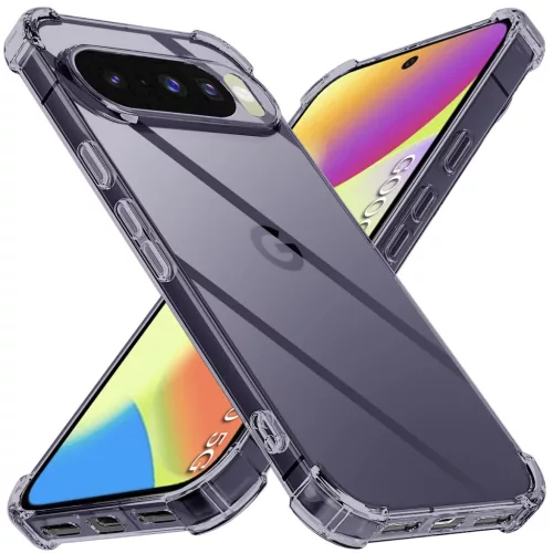 Techsuit - Shockproof Átlátszó Ütésálló Szilikon tok - Google Pixel 10 / 10 Pro - Átlátszó fekete