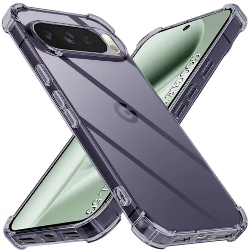 Techsuit - Shockproof Átlátszó Ütésálló Szilikon tok - Google Pixel 10 Pro XL - Átlátszó fekete