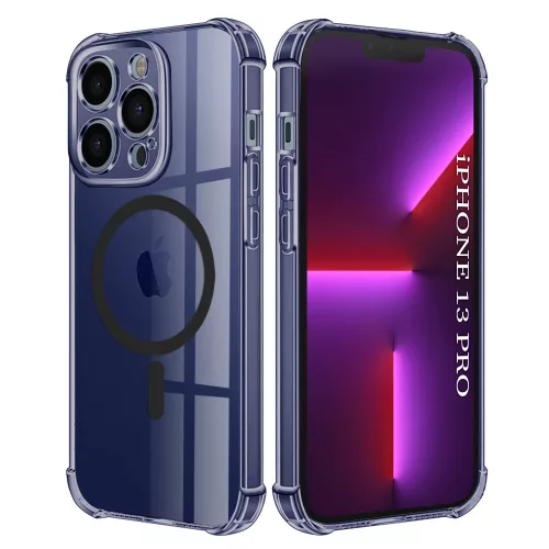Techsuit - Schockproof Átlátszó Szilikon Magsafe tok - iPhone 13 Pro - Átlátszó fekete