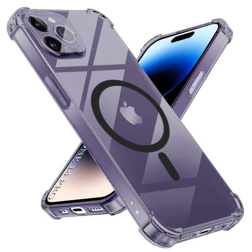 Techsuit - Schockproof Átlátszó Szilikon Magsafe tok - iPhone 14 Pro - Átlátszó fekete