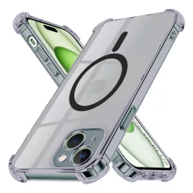   Techsuit - Schockproof Átlátszó Szilikon Magsafe tok - iPhone 15 Plus - Átlátszó fekete
