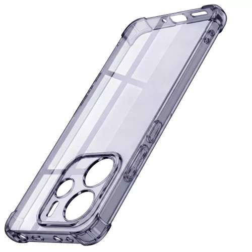 Techsuit - Shockproof Átlátszó Ütésálló Szilikon tok - Xiaomi Redmi Note 14 4G (Regional) - Átlátszó fekete