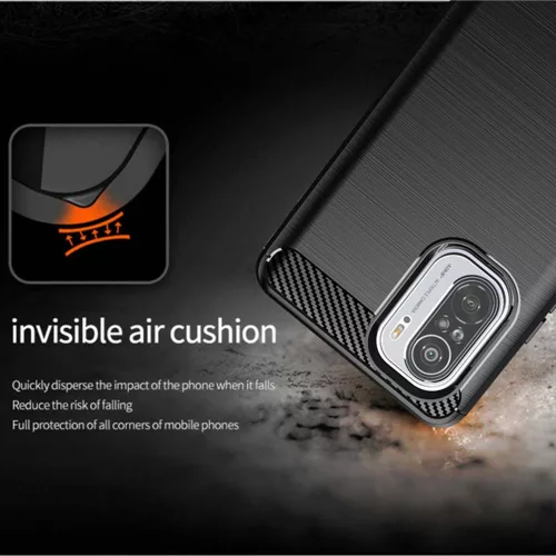 Techsuit - Carbon szilikon tok - Xiaomi Mi 11i / Poco F3 - Fekete