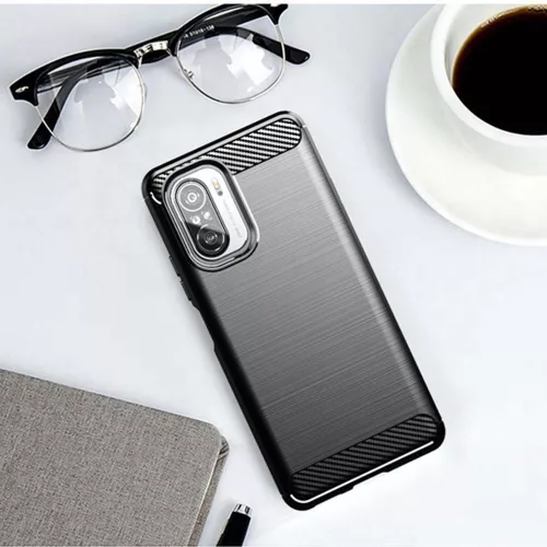 Techsuit - Carbon szilikon tok - Xiaomi Mi 11i / Poco F3 - Fekete