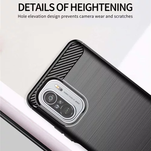 Techsuit - Carbon szilikon tok - Xiaomi Mi 11i / Poco F3 - Fekete