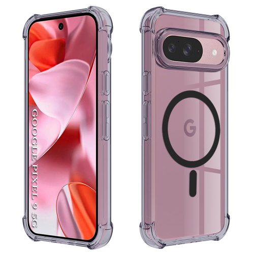 Techsuit - Schockproof Átlátszó Szilikon Magsafe tok - Google Pixel 9 - Átlátszó fekete