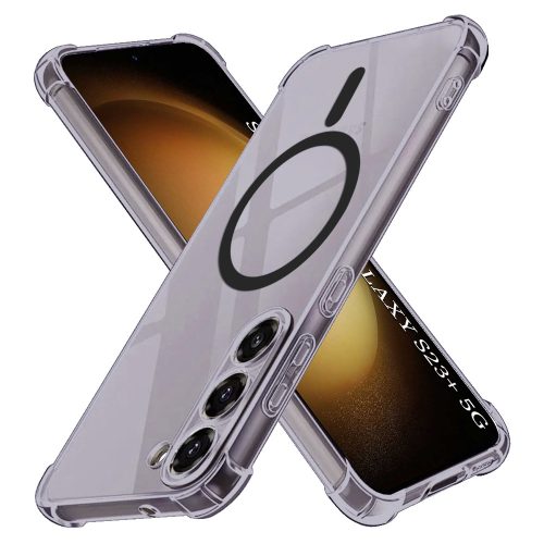 Techsuit - Schockproof Átlátszó Szilikon Magsafe tok - Samsung Galaxy S23 Plus - Átlátszó fekete