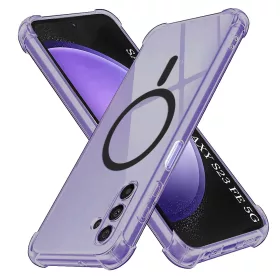   Techsuit - Schockproof Átlátszó Szilikon Magsafe tok - Samsung Galaxy S23 FE - Átlátszó fekete