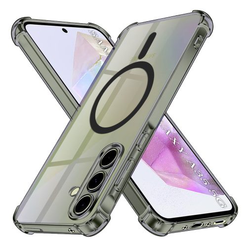 Techsuit - Schockproof Átlátszó Szilikon Magsafe tok - Samsung Galaxy A35 5G - Átlátszó fekete