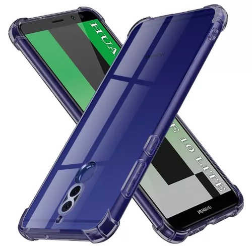 Techsuit - Shockproof Átlátszó Ütésálló Szilikon tok - Huawei Mate 10 Lite - Átlátszó fekete