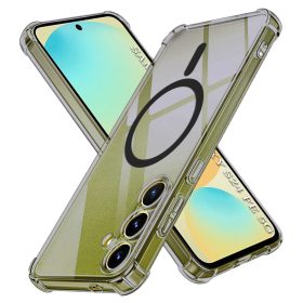   Techsuit - Schockproof Átlátszó Szilikon Magsafe tok - Samsung Galaxy S24 FE - Átlátszó fekete